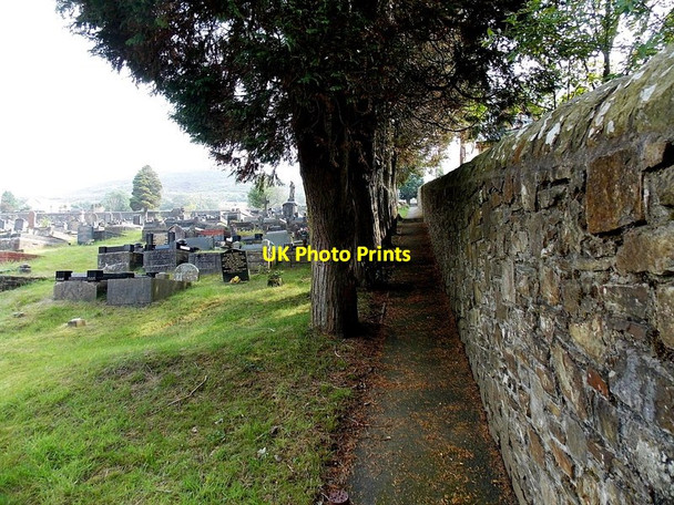 Photo 6"x4" Path along the southern perimeter wall of Gelliron Cemetery, Pontycymer Pontycymer c2014