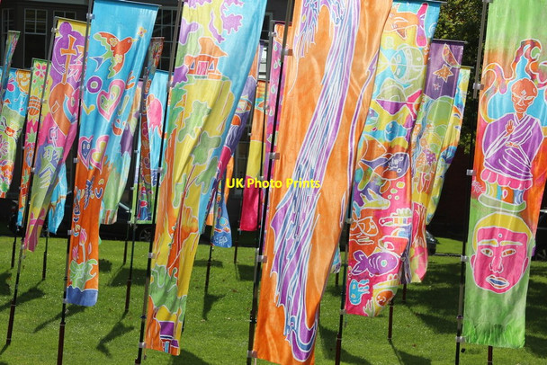 Photo 6"x4" Flags on College Green Worcester c2014