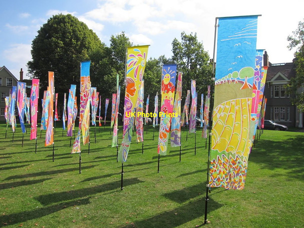 Photo 6"x4" Flags on College Green Worcester c2014 P1