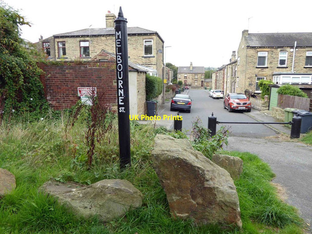 Photo 6"x4" Melbourne Street marker on the Spen Valley Greenway Liversedge c2014