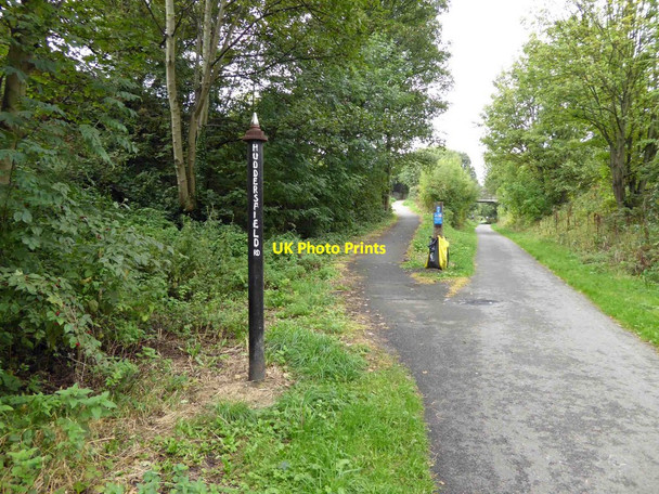 Photo 6"x4" Huddersfield Road marker on the Spen Valley Greenway Liversedge c2014