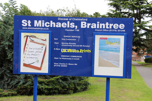 Photo 6"x4" St Michael, Braintree - Notice board Braintree c2014