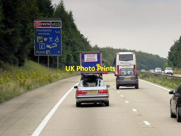 Photo 6"x4" Southbound M3 near Winchester Services Micheldever c2014