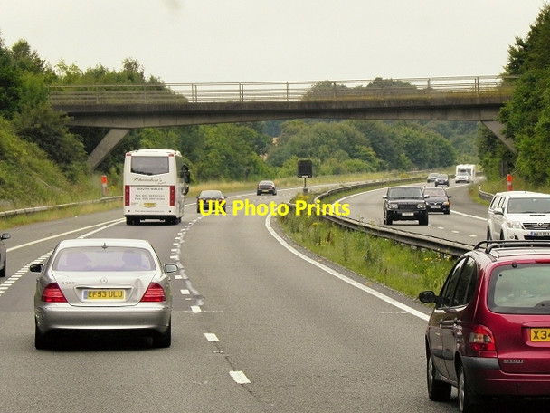 Photo 6"x4" Southbound M3, Footbridge after Winchester Services Couch Green c2014