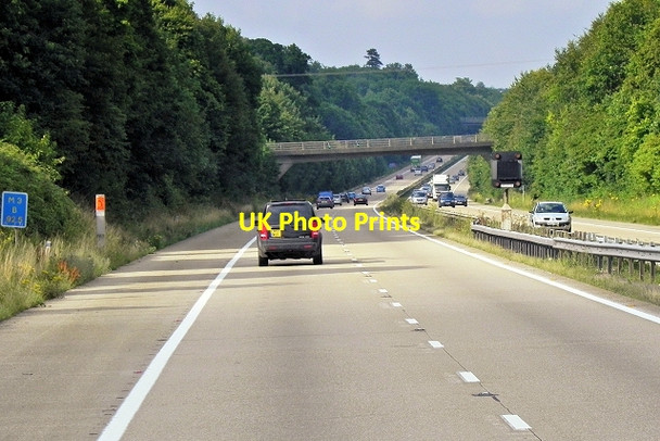 Photo 6"x4" Northbound M3 approaching bridge at Church Bank Road East Stratton c2014