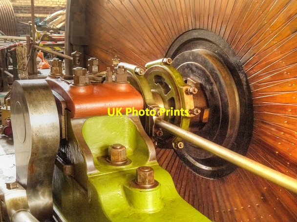 Photo 6"x4" Close Up of Steam Engine at Grane Mill, Haslingden Haslingden c2014