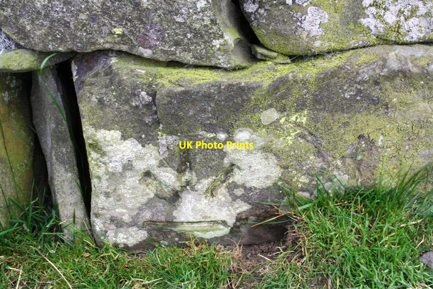 Photo 6"x4" Inverted benchmark on roadside wall at Banks Ravenstonedale c2014