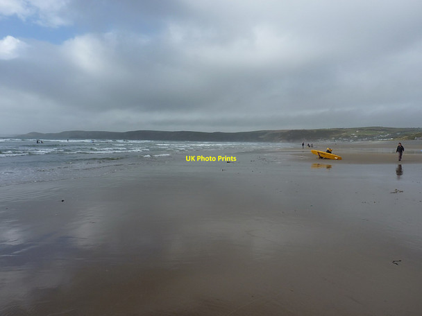 Photo 6"x4" Mid tide on Newgale Sands Wood\/SM8521 c2014