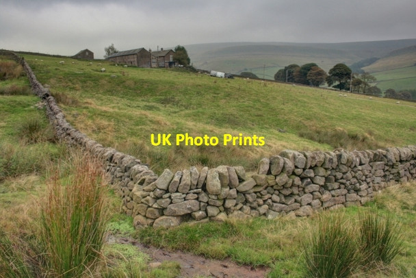 Photo 6"x4" Dry Stone Wall Corner Wildboarclough c2014