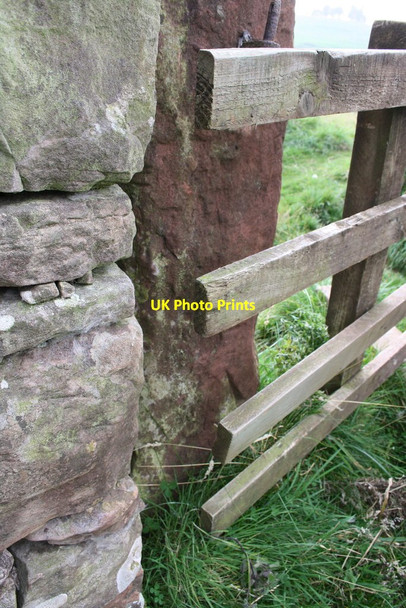 Photo 6"x4" Gatepost at stile east of Smardale Bridge Greenside\/NY7104 c2014