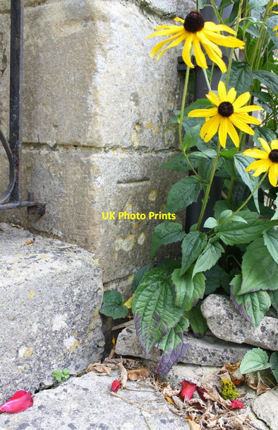 Photo 6"x4" Benchmark on #2 Bank Cottage Enstone c2014