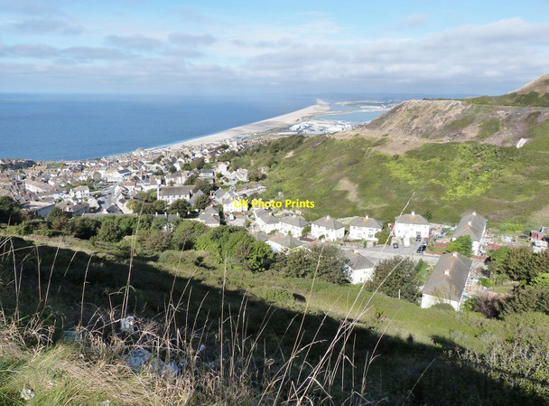 Photo 6"x4" View across Fortuneswell to Chesil Beach beyond Fortuneswell c2014