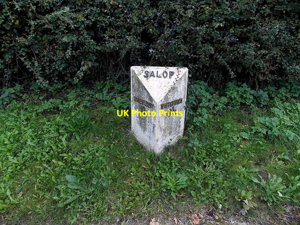 Photo 6"x4" Wem milestone Barkers Green c2014