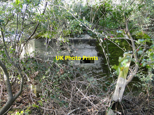 Photo 6"x4" Pillbox on the railway embankment Button's Green c2014 P1
