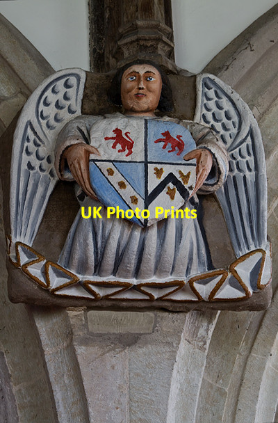 Photo 6"x4" St Marcella's church, Denbigh - roof corbel (1) Denbigh\/Dinbych c2014