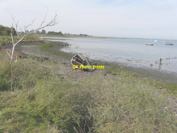 Photo 6"x4" Wreck on a beach beside the River Medway Lower Halstow c2014