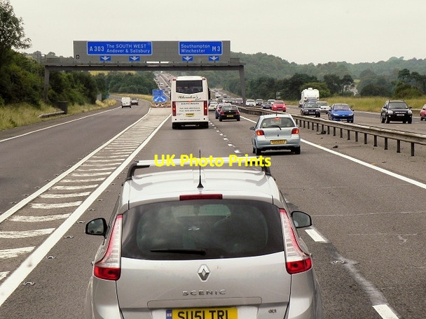 Photo 6"x4" Westbound M3 at Junction 8 North Waltham c2014
