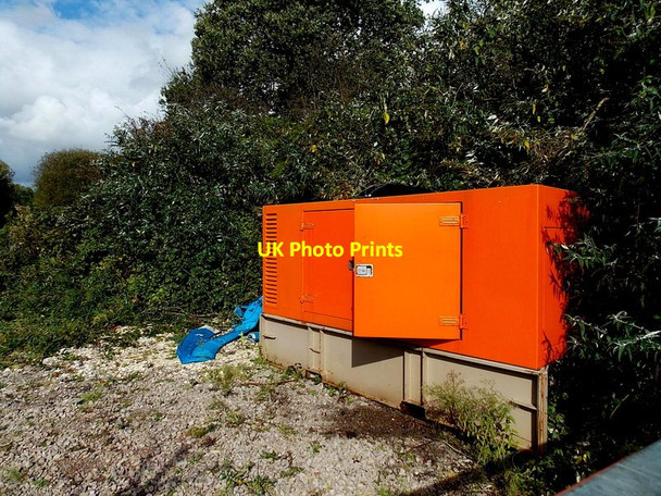Photo 6"x4" Orange box alongside the Maesteg Line railway south of Sarn Pen-y-cae\/SS9082 c2014
