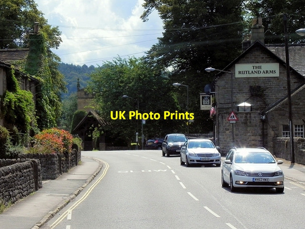 Photo 6"x4" Baslow, Calver Road (The Rutland Arms) Baslow c2014