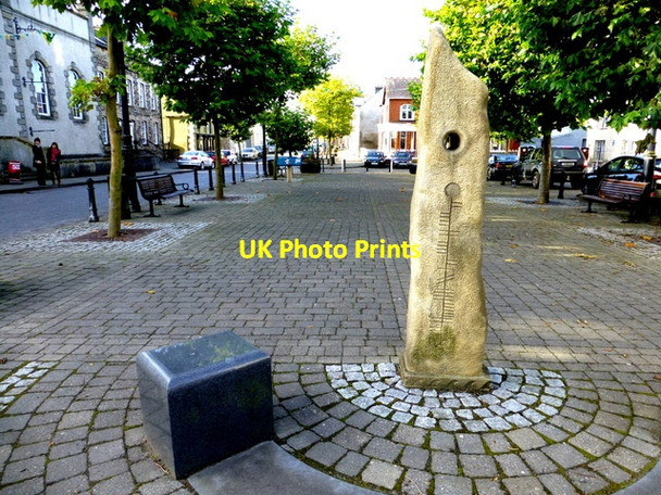 Photo 6"x4" Stone with Ogham markings, Lifford Lifford\/H3398 c2014