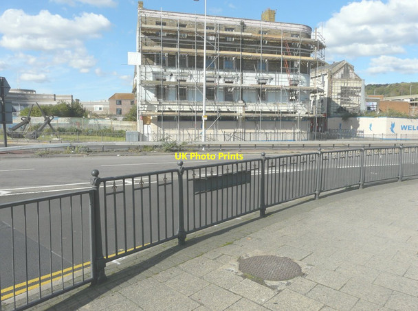 Photo 6"x4" Scaffolding-clad derelict building, Townwall Street Dover\/TR3141 c2014