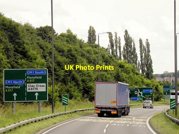 Photo 6"x4" Eastbound A617 Approaching M1 Owlcotes c2014