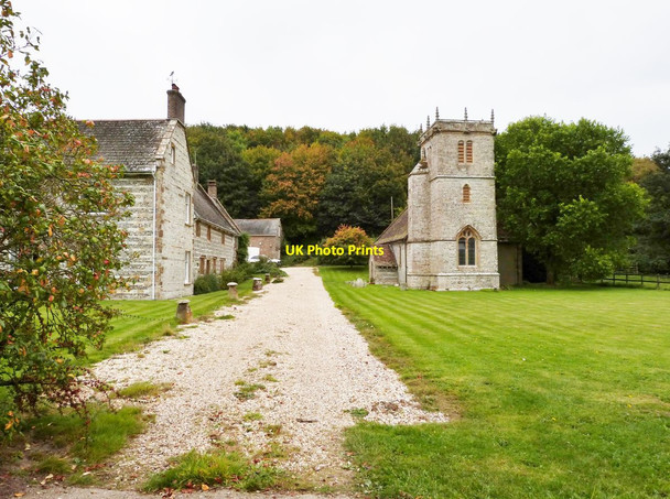 Photo 6"x4" Nether Cerne Manor and All Saints church Nether Cerne c2014