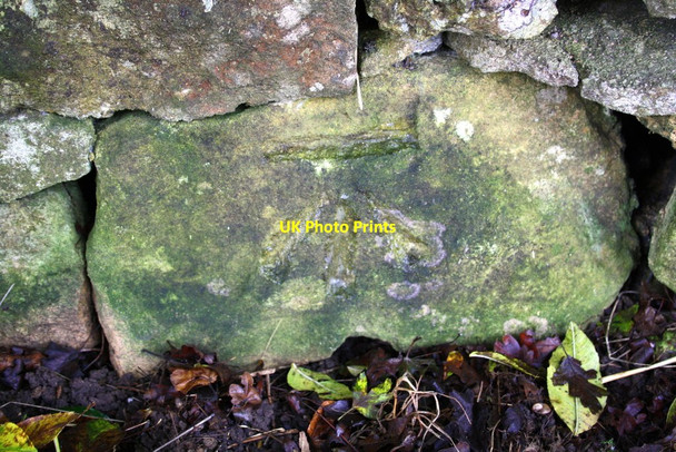 Photo 6"x4" Benchmark on wall on SW side of A44 Lidstone c2014