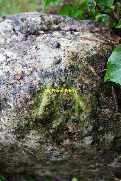 Photo 6"x4" Benchmark on stone at the road bend in Lidstone Lidstone c2014