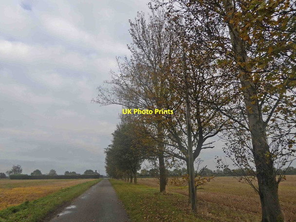Photo 6"x4" Junction with the Roman Road Ermine Street ahead near Blyborough Snitterby c2014