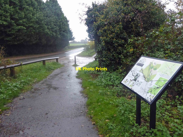 Photo 6"x4" Information board on The Wetherby Railway path Thorp Arch c2014