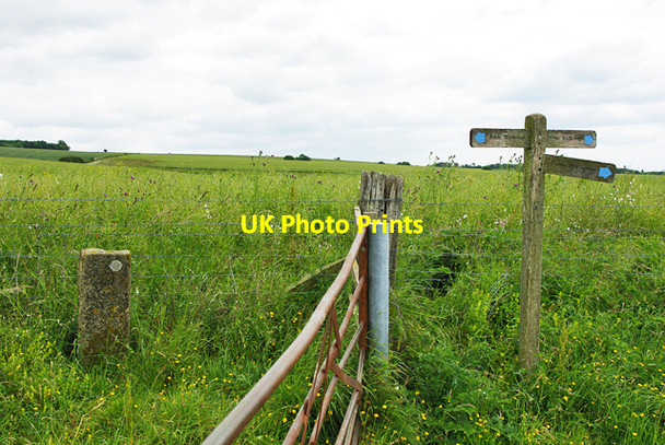 Photo 6"x4" Boundary stone, gate, bridleway signpost North End\/TQ1109 c2010