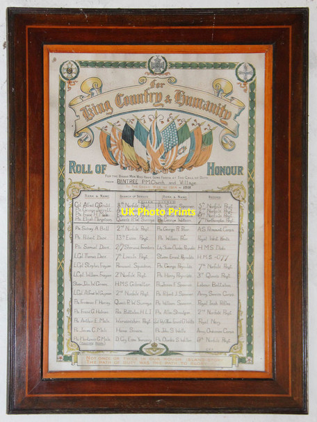 Photo 6"x4" St Swithun, Bintree - Roll of Honour Bintree c2014