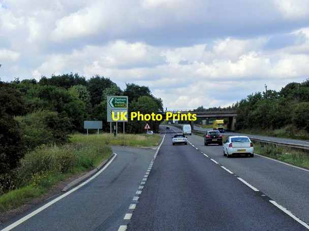Photo 6"x4" Northbound A1, Exit to the A606 Stamford\/TF0207 c2014