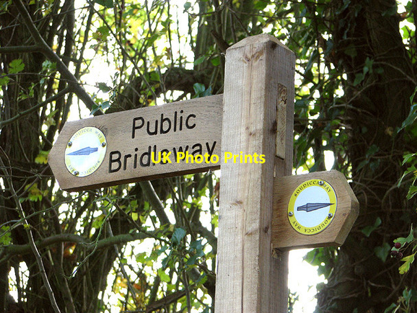 Photo 6"x4" Public bridleway (sign) Saxlingham Nethergate c2014