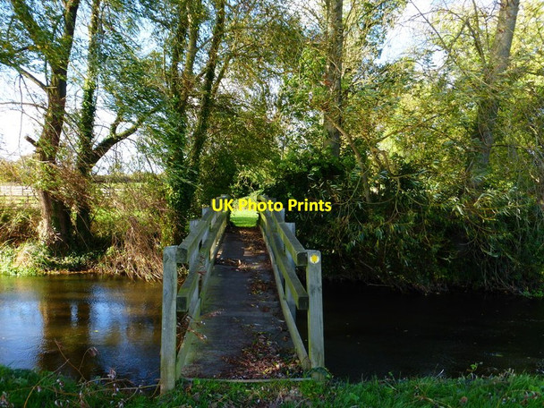 Photo 6"x4" Footbridge over the River Loddon near Lilly Mill Fair Oak Green c2014