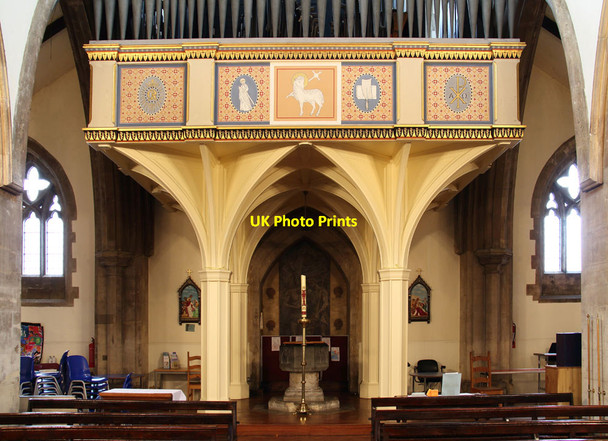 Photo 6"x4" St Matthias, Stoke Newington - Organ loft Stoke Newington c2014