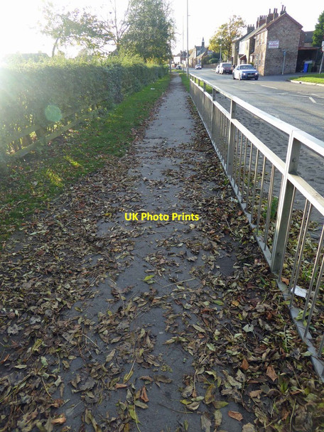 Photo 6"x4" Pedestrian barrier alongside the A645 Snaith West Cowick c2014