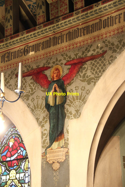 Photo 6"x4" Christ Church, Southgate - Wall painting Friern Barnet c2014 P1