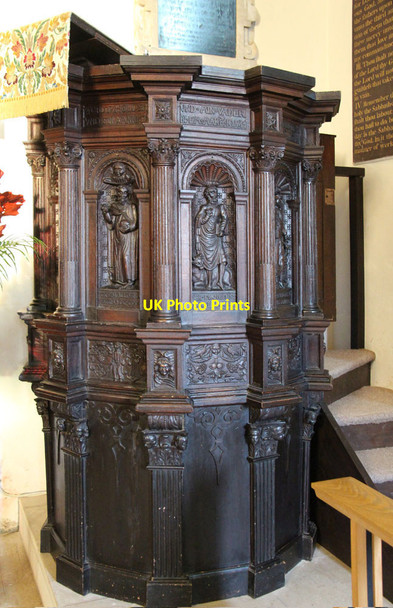 Photo 6"x4" St Nicholas, Worth - Pulpit Worth\/TQ3036 c2014