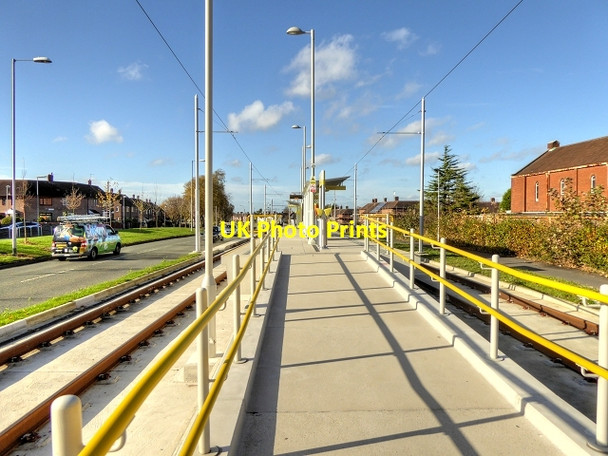 Photo 6"x4" Metrolink Airport Line, Martinscroft Tram Stop Baguley c2014