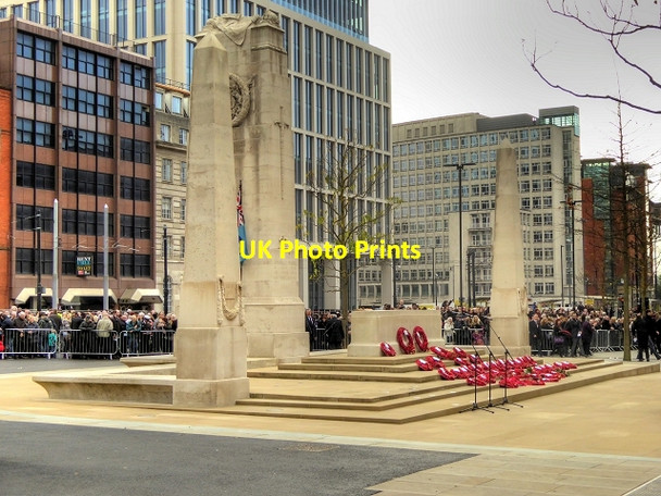 Photo 6"x4" Manchester Cenotaph, Remembrance Sunday Manchester c2014