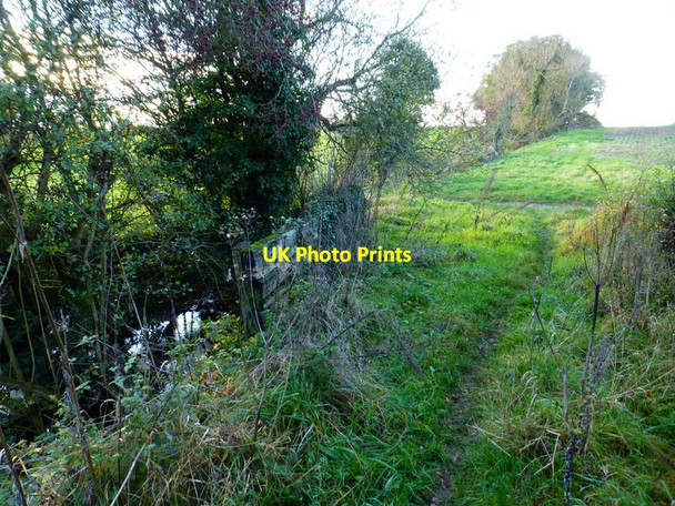 Photo 6"x4" Footpath approaches junction over bridge Sherborne St John c2014