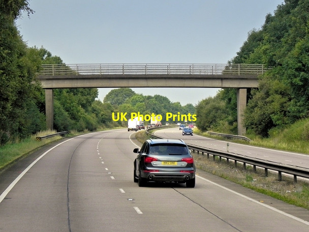 Photo 6"x4" Footbridge over the A50 near Cresswell Cresswell\/SJ9739 c2014