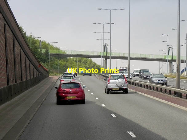 Photo 6"x4" Westbound A50, Footbridge at Heron Cross Heron Cross c2014