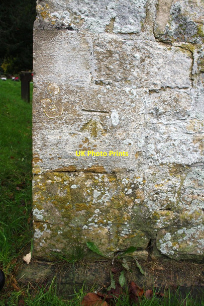 Photo 6"x4" Benchmark on east  face of St Mary's Church Charlbury c2014
