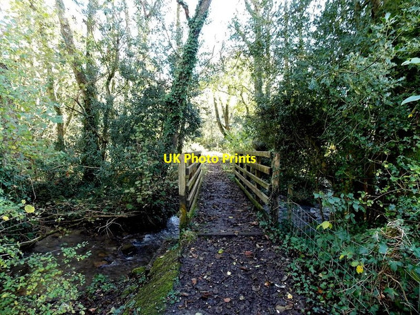 Photo 6"x4" Wooden footbridge over a stream, Heol-y-cyw Heol-y-Cyw c2014