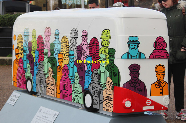 Photo 6"x4" Bus Art, 'Route Masters' London c2014