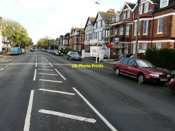 Photo 6"x4" Looking east-southeast along Cheriton Road Folkestone c2014