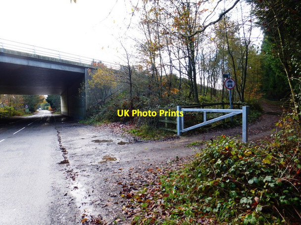 Photo 6"x4" Highams Lane approaches the M3 from the north with bridleway on right Brick Hill\/SU9564 c2014